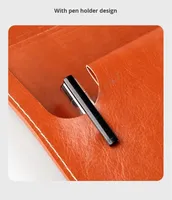 Portafolios de Cuero A4 de Gran Capacidad Personalizado, Carpeta Resistente al Agua para Oficina, Negocios, Almacenamiento, con Logotipo, Resistente al Agua, para la Escuela