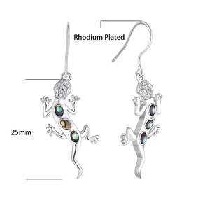 Ювелирные изделия из серебра 925 пробы Geckos висячие серьги-Крючки с животными уникальный дизайн ювелирных изделий - Product Image 4