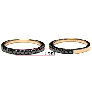 Fabricants de bijoux Bagues de mariage pour femmes en or rose 18 ct empilables et brillantes avec diamants noirs de haute qualité - Product Image 2