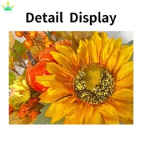 Fleurs artificielles d'automne tournesols en soie tiges pics avec des baies de citrouille automne Branches florales pour Vases Table décoration de la maison