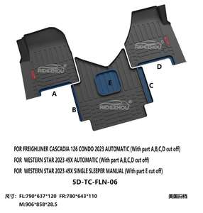 แผ่นรองพื้นรถบรรทุกแบบสั่งทำ ทนทาน 3 มิติ 5 มิติ TPV TPE สำหรับ FREIGHTLINER CASCADIA 126 <span class=keywords><strong>CONDO</strong></span> 2023 - Product Image 3