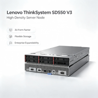 Servidor ThinkSystem SD550 V3 Multi-Nodo con 2x Procesadores Intel Xeon Platinum de 5ª Generación, 2x 64 Núcleos, 350W, 16x 128GB TruDDR5