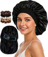 Nouvel Arrivage – Bonnet en Soie Satinée Réglable Double Couche pour Dormir, avec Bande Élastique Velcro, pour Femmes