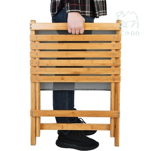 Chaises de mer en <span class=keywords><strong>bambou</strong></span> pliables et portables Plage extérieure en bois - Product Image 4