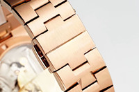 Montre mécanique automatique de luxe pour homme, boîtier en or rose, cadran blanc, affichage de la date, réserve de marche, haute qualité