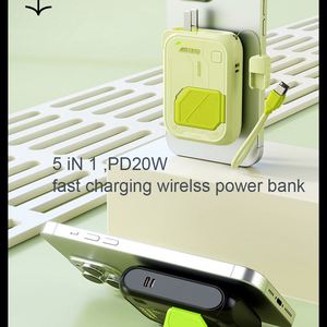 Cargador Portátil 5 en 1 con Logotipo Personalizado, Cargador Inalámbrico y Enchufe AU/UK, Nuevo Diseño con Soporte - Product Image 2