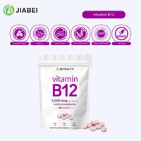 Complément alimentaire végétalien personnalisé en marque blanche OEM/ODM, comprimés de vitamine B12 pour soutenir la santé digestive des adultes