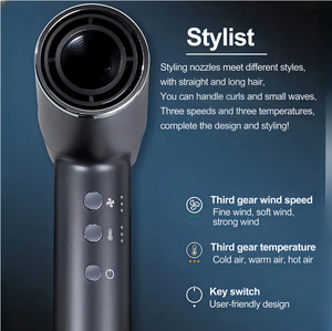 Sèche-cheveux électrique 1600W, puissant, pour la maison, soin des cheveux professionnel, séchage rapide, sèche-cheveux portable, mini sèche-cheveux - Product Image 2