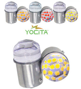 Yocita Nuova Lampada Stroboscopica LED all'Ingrosso 24V <span class=keywords><strong>12V</strong></span> 2.5W <span class=keywords><strong>P21</strong></span> 1156 1157 BA15S BAY15D 3030 9SMD Rosso Ambra Bianco - Product Image 2
