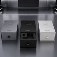 Série de boîtes minimalistes pour accessoires électroniques avec insert en mousse personnalisé, emballage pour smartphone, coffret cadeau, papier gaufré
