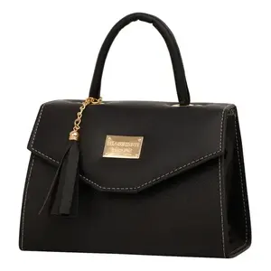 Sac bandoulière noir Fana Lizeth pour femme avec décoration en pompon, doublure en polyester, fermeture à fermoir, matériau végétalien, toutes saisons - Product Image 3