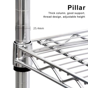 Estante multinivel de acero al carbono, tubería/cable de alta resistencia, estantes de 3 niveles, carro de mano doble, estantes de almacenamiento sin tornillos y unidades de estantería - Product Image 4