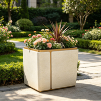 Grandes jardinières carrées en acier galvanisé pour la maison, écologiques, durables, en métal, pour plantes, fleurs, légumes