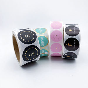 Cao Glossy dập nổi in ấn logo nhãn nhà sản xuất tự dính Vinyl Vòng không thấm nước Sticker cuộn giấy tùy chỉnh dán - Product Image 2