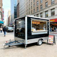 Fabricant chinois, grande promotion : Food truck non motorisé en acier inoxydable noir, taille moyenne, haute qualité, personnalisable