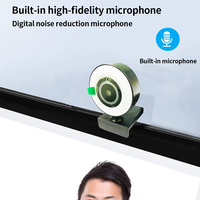 Webcam 4K Webcam PC Laptop Portabel 2K 1080P Webcam Live Streaming Fleksibel Kamera Web Full HD untuk Komputer dengan Mikrofon dengan Cahaya