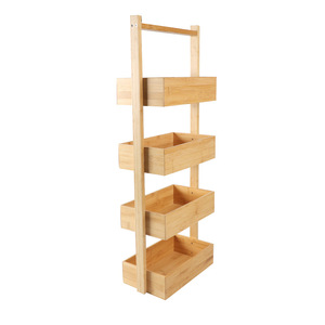 Étagère de rangement pour salle de bain en bambou à 3 niveaux, étagère décorative pour la pièce, étagère de salle de bain en bambou, étagère de rangement et de présentation en bambou de style américain - Product Image 3