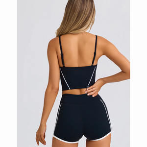 Neuheiten 2-teilige Luxus-Yoga-Sets Schnellt rocknende Kreuz farbe mit Taschen Athletic Sports Active Wear Workout Gym Fitness-Sets - Product Image 5