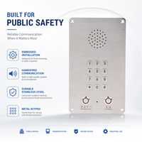 Panneau d'interphone encastré en acier inoxydable avec clavier, appel d'urgence mains libres pour métro, aéroport, banque, école