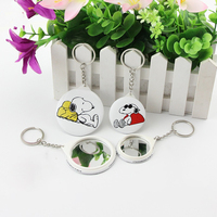 Sublimation de coffre-fort logo personnalisé porte-clés bouton pendentif breloque ronde en fer blanc personnalisation miroir porte-clés bord lisse