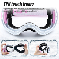 Lunettes de neige pour adultes avec logo personnalisé OEM ODM |   Miroir sans cadre double couche anti-buée avec revêtement intégral et sangle élastique antidérapante – Vente en gros