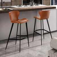 Tabouret de bar haut de gamme style luxe léger avec dossier, structure en acier inoxydable, réglable en hauteur, rotatif, pour usage domestique