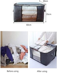 Foldable Non-woven Fabric <b>Clothes</b> <b>Storage</b> Drawers <b>Bag</b>, Clothing <b>Storage</b> Box Drawer with Clear Window - Product Image 2
