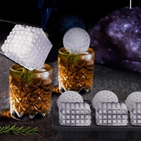 Moule à glaçons sphériques et carrés en silicone pour whisky, plateau à glaçons de qualité alimentaire avec couvercle, idéal pour la fabrication de glaces DIY - Vente en gros