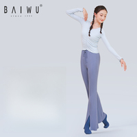 Baiwu – vêtements d'entraînement et de danse, pantalon Long d'exercice pour adulte, jambes fendues, 122526007