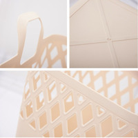 Paniers de rangement carrés en plastique PP de haute qualité et durables avec poignées, fabrication de précision, marque OEM, pour l'organisation de la salle de bain