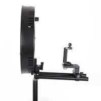 Lampe annulaire LED pour selfie avec rail de montage pour photo, alimentée par batterie Simock Orbit NP-F, studio vidéo de beauté, lampe circulaire photo, intensité réglable