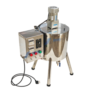 Machine de remplissage manuelle pour rouge à lèvres 15L 30L 50L avec mélangeur chauffant et trémie pour rouge à lèvres, baume à lèvres, cosmétiques, machine de remplissage à chaud - Product Image 1
