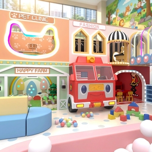 Ciudad de Juegos de Rol Interior Personalizada para Niños, Equipo de Juego Suave Comercial de Madera para Centros Comerciales y Jardines de Infancia, Certificado CE TUV - Product Image 2