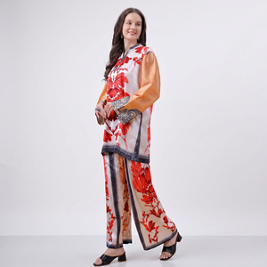 Ensemble coordonné deux pièces pour femmes, confortable, écologique, respirant, ensemble Kurti et pantalon assorti, tenue décontractée élégante pour toutes les saisons - Product Image 1