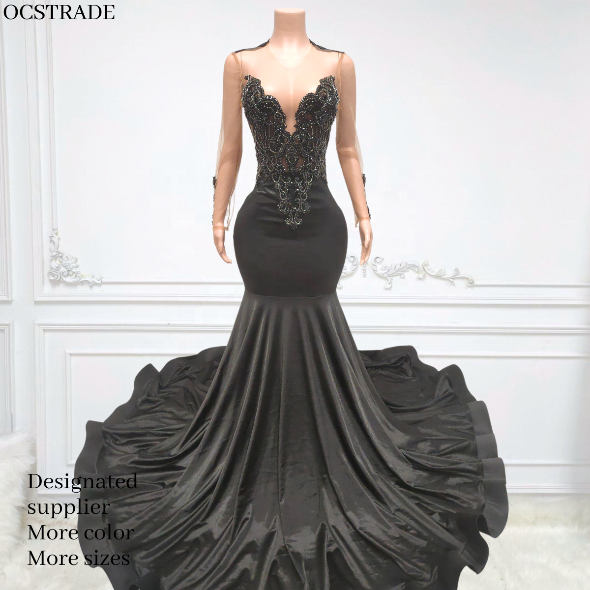 Buy In Bulk Black Dress Long Sleeve Open Back V-Neck Halter Design | Alibaba.com Buy In Bulk Black Dress Long Sleeve Open Back V-Neck Halter Design | Alibaba.com