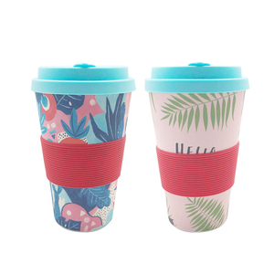 <span class=keywords><strong>Amazon</strong></span> Venta caliente respetuoso del medio ambiente de fibra de bambú de taza de café con tapa - Product Image 2