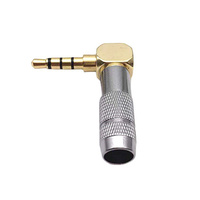 3,5mm DIY Audio-Stecker Zubehör Vergoldeter 4-Poliger Winkelstecker für Stromversorgung RCA-Typ