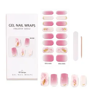 BSG Semi Cured Nail Wraps Long Lasting Gel Nail Stickers 2024 Nail Tips Collection