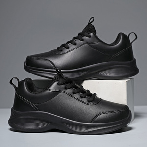 Chaussures de marche en cuir véritable marron à lacets, bout rond, doublure en maille respirante, semelle intermédiaire en EVA, semelle extérieure en caoutchouc, toutes saisons - Product Image 3