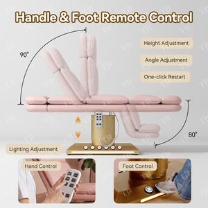 Cama de Tratamiento de Belleza Eléctrica Moderna Turri con 3 Motores y Control Remoto - Cama de Salón Ajustable para Uso Estético - Product Image 3