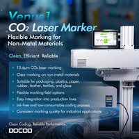 Máquina de Marcado Láser de CO2 con Enfriamiento por Aire DOCOD Venus1 Serie 30W, IP43, para Grabado en Materiales No Metálicos como Madera, Plástico y Envases de Alimentos