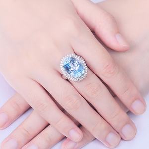 Bague de mariage Sunstar en argent sterling 925 avec pierre précieuse, certifiée CMA, plaquée rhodium, sertie à griffes - Product Image 2