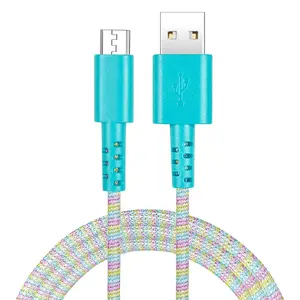 Cotton Braided Covering Type C Cable Fast Charging 3A Quick Charge Multi Usb Data Charging Cable For Smart Phone Pads