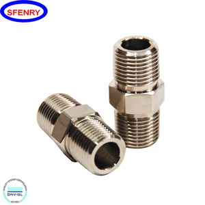 Sfenry Rèn ASME B16.11 Thép Không Gỉ A182 F304 DN50 DN100 NPT Nam Threaded Hex Núm Vú