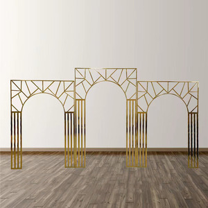 KL-FS005 Wholesale Gold Metal Flower <b>Stand</b> Background Frame Modern Large Gold Tall Flower <b>Stand</b> for <b>Wedding</b> <b>Backdrop</b> Decor - Product Image 1