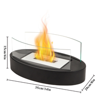 Cheminée de table ovale classique en stock UE, foyer d'intérieur sans fumée au mini-éthanol pour les fêtes de fin d'année