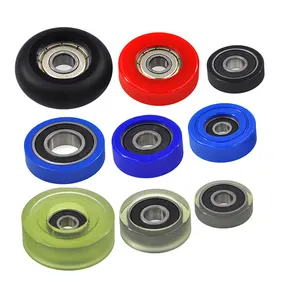 Low Friction O.D 7mm 8mm 10mm 11mm 12mm 13mm 14mm 15mm 16mm 17mm 18mm 19mm 20mm PU Polyurethane Roller Wheel With Bearing