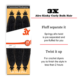 Nuevas llegadas 3x giro de bomba natural afro giros rizados textura suave negra 3 paquetes para LOCs de mariposa desgastados - Product Image 2