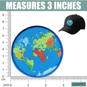 Custom Globe Embroidery Patch 3 Inches Iron On Sew On Travel <b>Applique</b> Fabric Nonwoven Felt Patch For Bags - Product Image 3