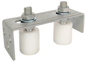 Support de fixation de portail en zinc <span class=keywords><strong>blanc</strong></span>, 2 rouleaux, support de guidage, rouleaux de guidage supérieur pour portail coulissant - Product Image 4